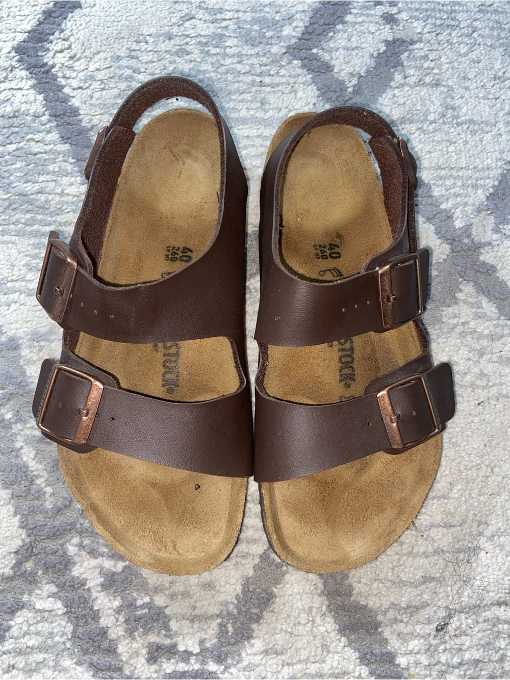 Birkenstock Brown Two-Strap Adjustable Sandals